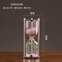 15/30/60mins Iron Hourglass Sand Timer Kitchen School Crystal Hour Sandglass Purple Sand Clock Tea Timers Home Decoration gray