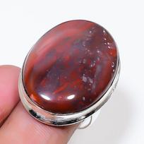 Natural Lake Superior Agate 925 Sterling Silver Jewelry Ring Size 8 AR-18664 brown