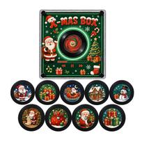 Christmas Rotating Disc Night Light with Motion and Music Box Fridge for Home Holiday Decor One Size black