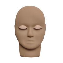Yousheng Lash Mannequin Head Simulated with Removable Eyelids Multifunctional False Eyelash Extensions Practice Head Model Make Up Supply brown