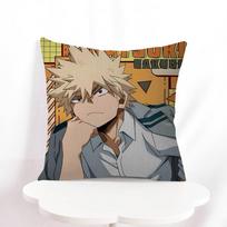 K-Katsuki Bakugo Anime Cushion Cover Pattern Soft Plush Pillow Case For Home Living Room Sofa Deco 16x16Inch beige