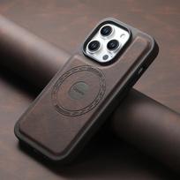 Magnetinis dėklas iPhone 16 15 14 13 12 Pro Max Plus, Vintažinis odinis dėklas Magsafe, Anti-konck minkštas dėklas, iP16 telefonui. /\'';p for iPhone 12 ruda