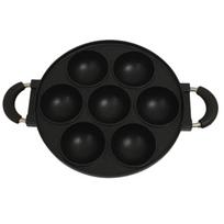 7 Hole Cake Cooking Pan Cast Iron Omelette Pan Non-stick Cooking Pot Breakfast Egg Cooking Pie Cake Mold Cookware Kitchenware juoda