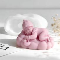 Sleep Angel Silicone Molds Food Safe Baking Tool For Handmade Candle Soap Festival Decoration and Resin Casting Project white