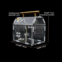 Reptile Terrarium Acrylic Portable Portable Small Reptile Breeding Box Spider Tortoise Snail Terrarium Reptiles Pet House Cage black