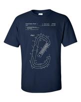 Carabiner Ring Patent Rock Climbing Climber Blueprint T-Shirt XXXL black