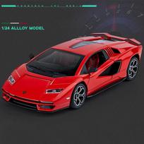1:24 Lambos Countach LPI800-4 Supercar Alloy Model Diecast Sound Super Racing Lifting Tail Hot Car Wheel Gifts red