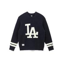 New Era MLB Los Angeles Dodgers Color Block Loose Fit Drop Shoulder Crewneck Sweater Unisex sweater Dark-Blue 13781165 M black