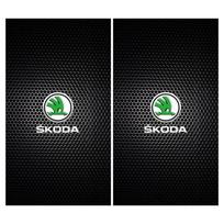 2Pc Car Logo Center Pillar Protective Film Anti-scratch Sticker Decal For Skoda Octavia Superb Kodiaq Fabia Yeti Enyaq Rapid Vrs fxdj44 black