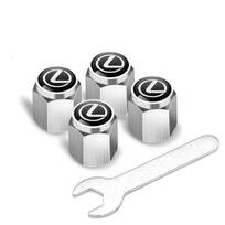 4Pcs 3D Aluminum Alloy Car Wheel Tire Air Valve Dust Caps For Lexus F SPORT Plug-in Hybrid ES UX 300e GX460 LBX NX RX 350h 450h vdcr79 white