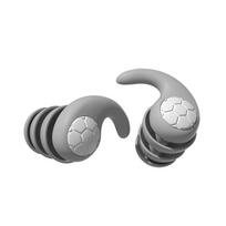 Silicone Noise Cancelling Earplugs Noise Filter Sleep Swimming Waterproof Three Layer Mute Earplugs gray