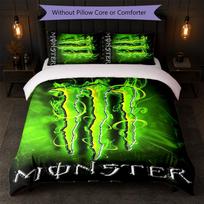 Monster Energy Print 3Pcs Duvet Cover Set 1 Duvet Cover and 2 Pillowcases Soft Bed Linen For Household Bedroom 135cm*200cm