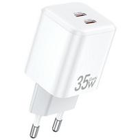 AWEI PD65 EU įkroviklis 35W 2x USB-C iPhone Samsung S21 S22 S23