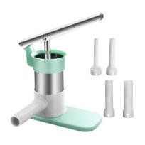Manual Sausage Stuffer Stainless Steel Sausage Filling Machine with Nozzle Home Sausage Making Kit for Homemade Sausages 1 Set white