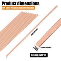 20/50 vnt. Sidabrinis fosforo vario litavimo strypas Plokščias suvirinimo strypas BCuP-5 Litavimo strypas HVAC technikui Šaldytuvo vario remontui Copper color 20pcs