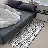 Black White Keyboard Creative Bedroom Bedside Foot Mat Simple Style Office Tables Fluffy Plush Rug Decoration Living Room Carpet 120x160cm gray