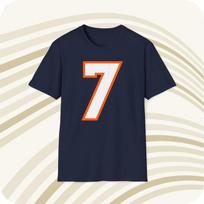 John Elway Denver Broncos 90's #7 Jersey T shirt - Front & Back Print L beige