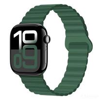 Silikoninė apyrankė Apple Watch 11 10 46mm 42mm Ultra 3 2 49mm 9 8 7 45mm 41mm Magnetinis dirželis iWatch Series 6 5 SE3 44mm 40mm S11-10-46mm 44 45mm armijos žalia spalva