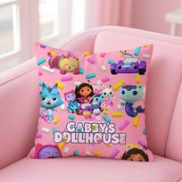 Cute G-Gabby Doll-Houses Pillow Case Anti-Dustmite Pillowcase Invisible Zipper Silky Short Plush Sofa Cushion Cover Peach skin 18*18(CM)-1Pcs blue