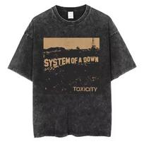 Washed Vintage System of A Down Toxicity Music Album Cover Tshirt Unisex Rock T Shirt S Alternative High Quality Cotton Tshirt S įvairiaspalvis