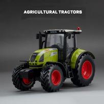 1:32 Alloy Diecast Žemės ūkio traktorių žaislų modeliai priekinio rato posūkio imituojamieji hidrauliniai strypai, slydimo į priekį traktorių žaislai vaikams gray