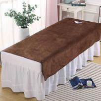 Beauty Salon Bed Sheets with Holes and Plush Added Massage Massage Special Bed Cover Thick Solid Color Bath Sheets Breathable and Skin Friendly Towel 80*200cm with hole gray