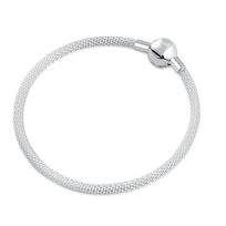 Sier Bangle European Star Heart Clasp Clip Snake Chain Size 16-21Cm Bracelet Bangles Jewelry Accessories Charm 19cm white