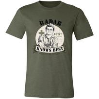 Radar Knows Best MASH tshirt | 4077th veteran | Bella + Canvas Unisex 3001 | miltary army humor shirt gift | 150 gray