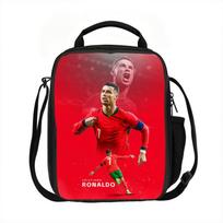 Mokykis, Keliauk Termosinės pietų krepšiai Ronaldo Šilumos krepšys Futbolo žvaigždės Pietų dėžutė Neperšlampama Rankinė Pietų dėžutė Maisto laikymo krepšiai black