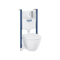 Grohe Solido - potinkinio montavimo komplektas, Euro Ceramic unitazas, SoftClose dangtis ir Arena Cosmopolitan nuleidimo mygtukas, Triple Vortex, chromuotas 102517SH00