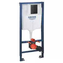 Grohe Solido - Potinkinis montavimo rinkinys pakabinamiems unitazams, aukštis 1,20 m, lygi nuleidimo plokštelė, fantominė juoda 38811KF0