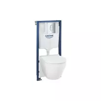 Grohe Solido potinkinio montavimo komplektas, Euro Ceramic unitazas, SoftClose dangtis ir Arena Cosmopolitan nuleidimo mygtukas, Triple Vortex, chromuotas 102514SH00
