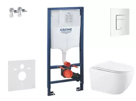 Grohe Rapid SL - Pakabinamo elemento komplektas, Gaia WC su švelnaus uždarymo dangčiu ir Skate Cosmopolitan nuleidimo mygtuku, Alpine White SANI11BA3102