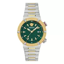 VERSACE VE8G00524 Moteriškas Šveicariškas kvarcinis laikrodis 43mm juodas ciferblatas safyro kristalas odinis dirželis