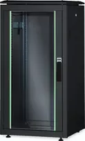 DIGITUS Unique 26U tinklo spinta 1342x600x1000mm juoda (laisvai pastatoma, stiklo durys)