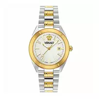 VERSACE V-Race vyriškas šveicariškas kvarcinis laikrodis su nerūdijančio plieno apyranke, 42 mm, juodas ciferblatas VE8E00424