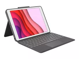Logitech Combo Touch – klaviatūra ir dėklas su jutikliniu kilimėliu, apšvietimu, Apple Smart Connector, QWERTY itališkas išdėstymas, grafito spalvos, tinka Apple 10.2 colių iPad (7, 8 ir 9 kartos)