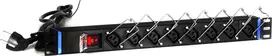 DSIT DS-8PDU-C13 maitinimo skirstytuvas – 1U stelažinis PDU, 8x IEC C13 lizdai, 10A 250V, 2m laidas, juodas