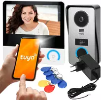 Virone VDP-67 vaizdo domofonas su FullHD 1080p kamera, 7 colių spalvotu LCD monitoriumi, RFID skaitytuvu ir Tuya Smart Wi-Fi