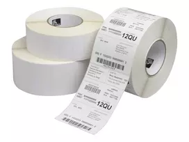 Zebra Z-Perform 1000T termo perdavimo popierinės etiketės – 29 x 10 mm, matinės, nuolatinis akrilo klijų sluoksnis, baltos (6341 vnt. ritinyje)