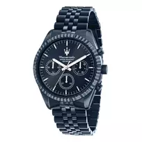 Maserati vyriškas chronografinis laikrodis Successo R8873600011 – 44 mm nerūdijančio plieno korpusas, mėlynas ciferblatas, kvarcinis