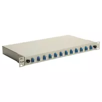 Equip 12-Port LC Duplex OS2 Šviesolaidžio Sujungimo Dėžutė, 1U, Montuojama į Stovą, Pilka