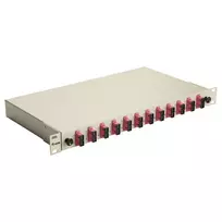 Equip 12-Port SC Duplex OM4 šviesolaidžio sujungimo dėžutė, 1U, pilnai komplektuota, pilka