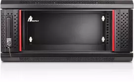 GETFORT WGF04-65EH-DGB 19 colių 4U sieninis dviejų sekcijų spintos stovas, 600x550 mm, juodas