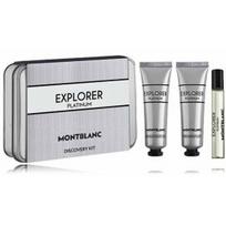 Mont Blanc Explorer Platinum rinkinys vyrams (EDP ​​7.5 ml. + dušo gelis 30 ml. + veido kremas 30 ml. + kosmetinė) - 1 vnt.