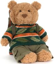 Pliušinis žaislas meškiukas JELLYCAT Bartholomew Bear Hiking Outfit