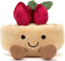 Pliušinis žaislas braškių tartaletė JELLYCAT Amuseables Fleurette Tarte Aux Fraises