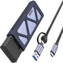 BENFEI SSD diskų dėklas M.2 NVMe SSD USB-C USB-A pilkas