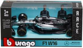 Žaislinis lenktyninis automobilis Bburago Mercedes-AMG Petronas W16E (2025) 18-38237, 1:43, sidabro sp./juoda sp./žydra sp.