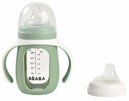 Vaikiška gertuvė Beaba, 210 ml, 4 mėn., balta sp./žalia sp.